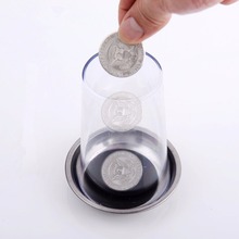 Nueva moneda penega en la Copa trucos de las monedas de gran elasticidad a través de la alfombrilla mágica de cristal, accesorios de acero inoxidable para cerveza de cerveza 2024 - compra barato