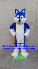 Blue Long Fur Furry Wolf Fox Husky Dog Fursuit Mascot Costume Adult Cartoon Character Talk Of The Town Album Of Painting zx130 2024 - buy cheap