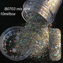 3D Hexagon Sequins glitter powder Mix szie Makeup Glitter Nail Art Design DIY Glitter Deffierent Size Manicure Paillettes 2024 - buy cheap