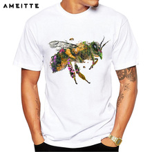 2019 AMEITTE Nature Design Cute honey bee T Shirt Men's Hipster Animal Bee Tops Summer Comfortable Soft Short Sleeve Tee Shirt 2024 - buy cheap