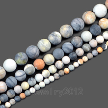 5Strands/Pack Natural Matte Picasso Jasper Gem stone Round Spacer Loose Beads 15'' 4mm 6mm 8mm 10mm 12mm Wholesale 2024 - buy cheap