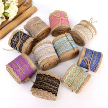 2M Retro Natural Burlap Lace Ribbon Rustic Jute Garland Hessian Roll Trims Tape Wedding Party Decor Craft 2024 - buy cheap