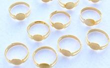 300pcs gold tone adjustable Ring Blanks w/8mm Glue Pad lead and nickle free  adult size 2024 - buy cheap