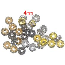 100pcs Fashion pop bead 4mm Gold Sliver Color Crystal Rhinestone Rondelles Loose Spacer Beads For DIY Jewelry Making Accessories 2024 - buy cheap