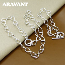 New Fashion 925 Silver Jewelry Set Necklace Bracelet Set For Women Party Jewelry Gift 2024 - buy cheap