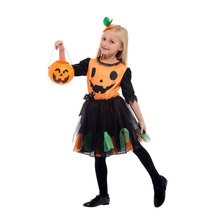 Kids Child Cute Pumpkin Dress Costume for Girls Fantasia Halloween Purim Carnival Mardi Gras Party Cosplay 2024 - buy cheap