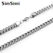 Simsimi Men Necklace 6mm Square Snake Chain 56cm 22inches Length Necklaces Shiny 316L Stainless steel Men's Jewelry Good gift 2024 - buy cheap