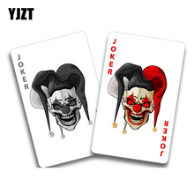 YJZT 16.1CM*12.5CM  Joker Clown Circus Playing Cards Creepy Decal PVC Motorcycle Car Sticker  11-00787 2024 - buy cheap