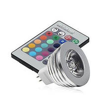 MR16 RGB Светодиодный прожектор 12 В изменение цвета 3 Вт Светодиодная лампа с 24 клавишами ИК пульт дистанционного управления Бесплатная доставка 2024 - купить недорого