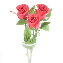Cheap Artificial Rose Bud Real Touched Feel 21'' PU Latex  Wedding Display Flowers Christmas Decoration Fake Flores 3 Pcs/lot 2024 - buy cheap