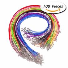 100 Pcs 18 Inches Waxed Cotton Necklace Cord with Lobster Claw Clasp for DIY Jewelry Making, Mix Color 2024 - buy cheap