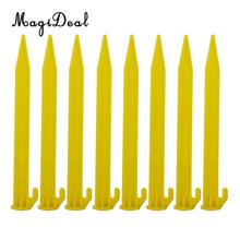 MagiDeal 5Pcs Portable Plastic Endurable Camping Awning Tent Stakes Sand Ground Pegs Pins for Hiking Camping Outdoor Tool Yellow 2024 - buy cheap