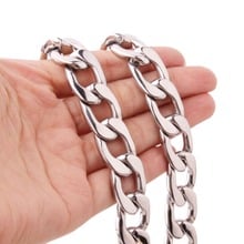 11/13/15MM Men/Women Punk Silver Color 1:1NK Cuban Curb Chain Necklace Or Bracelet Polished Stainless Steel Vintage Jewelry7-40" 2024 - buy cheap