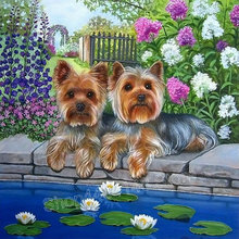 ArtBack 5D DIY diamond embroidery flower home diamond painting two dogs cross stitch rhinestone mosaic decoration 2024 - buy cheap