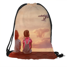 Arte personalizada fantasia crianças mochila drawstring saco de viagem praia saco de escola multi-função mochila impressão 2024 - compre barato