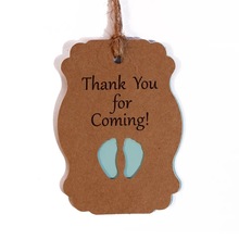 50pcs/set Kraft Paper Tag Card Thank You For Coming Baby Birthday Party Kids DIY Candy Box Label Baby Shower Gift Tags Packaging 2024 - buy cheap