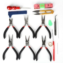 16Pcs/Set Jewelry Beading Needle Ruller Wire Cutter Scissors Tweezer Crimper Side Cutting Plier For DIY Jewelry Making Tool Kits 2024 - buy cheap