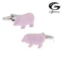 iGame Piggy Cuff Links Painting Brass Material Lovely Pig Design Free Shipping 2024 - buy cheap