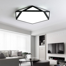 Luces LED de techo de forma geométrica para sala de estar, dormitorio, comedor, lámpara LED de techo moderna, accesorios de iluminación para interiores, negro/blanco 2024 - compra barato