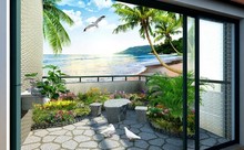 Waterproof Self-adhesive Wallpaper Backdrop Wall Sticker Mural Living Room Decal Sea View 2024 - buy cheap