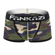 Sexy Men Boxers Shorts Camouflage Underwear Men's Fashion Breathable Low Waist U Convex Pouch Underpants Cueca masculina S-XL 2024 - buy cheap