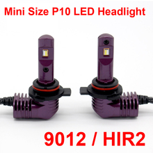 1 Set 9012 HIR2 Super Mini Size P10 LED Headlight Headlamps Front Bulbs Lamps All-in-one Built-in Micro Fan 12V 35W 5200lm 6000K 2024 - buy cheap