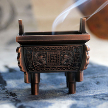 Yxyi incensário retrô para decoração da casa criativa, mini tripé de bronze, suporte de incenso, liga budista + cabaça de cobre 2024 - compre barato