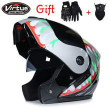 Promotion with inner sun visor flip up motorcycle helmet safety double lens racing motos helmet 2024 - buy cheap