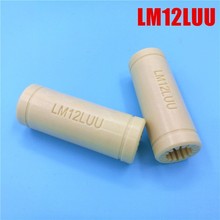 Rolamento linear de polímero lm12luu, bucha de rolamento para impressora 3d de 12mm, rolamento de plástico de engenharia, 1 peça 2024 - compre barato