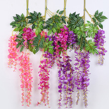 Flores artificiales de seda de hoja falsa, 110cm, para decoración de boda 2024 - compra barato
