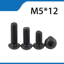 Tornillo de cabeza redonda de acero al carbono 100, M5 x 12mm, M5 x 12mm, Copa yuan, Grado negro, envío gratis 2024 - compra barato