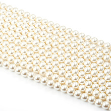 Cuentas de perlas de vidrio perlado redondas de marfil, hebras para collar Noble, pulseras, brazaletes, pendientes de tuerca, fabricación de joyas, agujero de 10mm, 1mm 2024 - compra barato