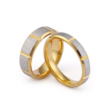Обручальное кольцо Alliance для женщин и мужчин, матовое кольцо из нержавеющей стали, новое Золотое ювелирное изделие для влюбленных 2024 - купить недорого