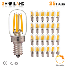 GANRILAND-bombillas LED E12 E14, luz de filamento regulable de 2 vatios, T20, 2200K, Mini lámpara con forma de tubo, indicador de refrigerador, 15W equivalente 2024 - compra barato
