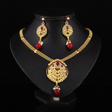 Wedding jewelry sets statement necklace earrings parure bijoux femme jewellery set for women indian Gold crystal bridal 2024 - buy cheap
