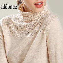 Женский кашемировый свитер с высоким воротником, удобные пуловеры в повседневном стиле на осень, новое поступление 2024 - купить недорого