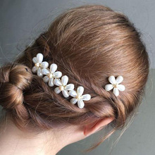 Horquillas de perlas de imitación para mujer y niña, pasador de pelo de flor elegante para boda, joyas para el pelo para accesorios de novia, regalo 2024 - compra barato