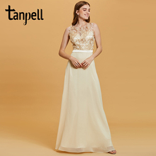 Tanpell sequins evening dress daffodil flowers sleeveless a line floor length dresses women scoop formal prom long evening gown 2024 - buy cheap