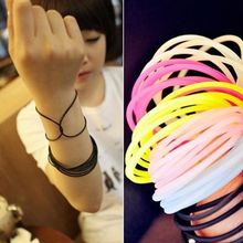 Wholesale 20PCS Neon Fluorescent Luminous Silicone Bracelets Wristband Candy Gummy Hairband Unisex bangles Glow Rubber Bracelet 2024 - buy cheap