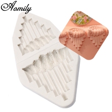 Aomily-molde de silicone com renda plissada para confeitaria, utensílios de cozinha, para fondant, chocolate, saia franja, antiaderente 2024 - compre barato