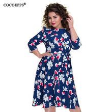 2019 5xl 6xl Big Size Women Dress Floral Print Large Size Autumn Dress Plus Size Women Clothing A-line Casual Elegant vestidos 2024 - buy cheap