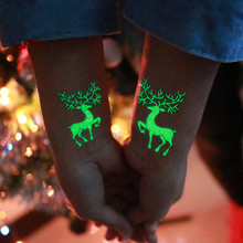 Рождественские украшения Рождественская елка Снеговик светящийся временный стикер татуировки Noel Новогоднее украшение для вечеринки детские подарки 2024 - купить недорого