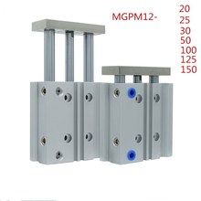 SMC Type MGPM12 Thin cylinder with rod MGPM 12-20/25/30/50/75/100/125/150  Three axis three bar MGPM 12 Pneumatic components 2024 - buy cheap