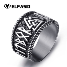 Mens Stainless Steel Ring Viking Valknut Scandinavn Odin Symbol Norse Text Vintage Jewelry 2024 - buy cheap