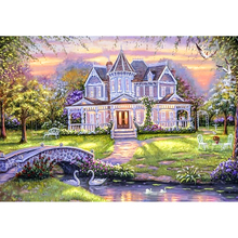 Diamante Pintura Ponto Cruz Imagem Praça Cheia de Strass Castelo Ponte DIY Diamante Mosaico de Diamantes Bordados Decoração de Casa 2024 - compre barato