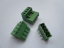 Conector do bloco de terminais de parafuso 5.08mm, ângulo de fechamento 4 pinos/way passo, cor verde plugável tipo com pino de ângulo com 10 peças 2024 - compre barato