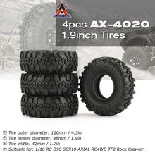 4 Pcs AUSTAR AX-4020 1.9 Inch 110mm Rubber 1/10 Rock Crawler Tires Tyre for D90 SCX10 AXIAL RC4WD TF2 RC Car Parts HOT 2024 - buy cheap