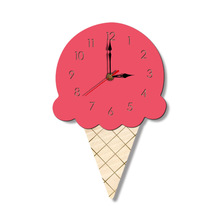 Ice Cream 4 Colors Designer Cartoon Wall Clock Home Room Decor Creative Clock Child Kids Girls Gifts 2024 - buy cheap