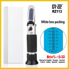 RZ-refractómetro medidor de azúcar, instrumentos ópticos, rango de 0 ~ 32% Brix, LCD, herramienta de medición de alimentos y bebidas, refractómetros 2024 - compra barato