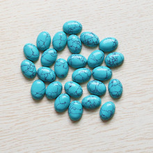 Wholesale 30pcs Blue Turquoise Stone Oval CAB CABOCHON Necklace Free Shipping Beads Flat For DIY Jewelry Making 2024 - buy cheap